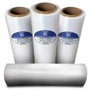 18&#034; Stretch Film/Wrap 1200ft 500% Stretch Clear Cling Durable Adhering -4 Pack