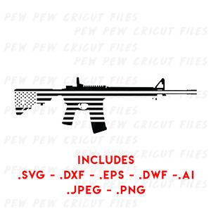 Saint AR15 USA SVG - Cricut Files - Springfield Armory Silhouettes - 5.56 - Gun