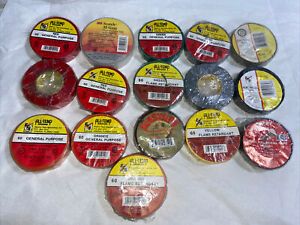 16 Colored Electrical Tape Rolls LOT 7.5mil 3/4” 66ft Flame Retardant Mixed Lot