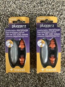 *2* Packages Pluggerz Earplugs Hearing Protectors With Storage Case *NEW*