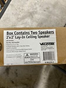 Valcom 2 PACK 2&#039;X2&#039; Lay-In Ceiling Speaker W/Backbox, One-Way, V-9022A-2, Sealed