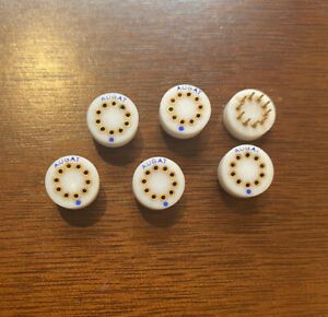 Vintage AUGAT 8 Pin Quality  Teflon Transistor Sockets .40 DIA  MALE  TO5 x6