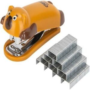 Deli Mini Cute Bear Desktop Stapler, Office Stapler, 12 Sheet Capacity, Includes