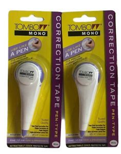 Tombow 68635 MONO Correction Tape Pen Style Refillable 2 Pack Office Supplies