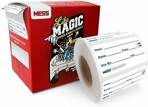 Dissolvable Food Labels (500 Per Roll) Meal Prep, Canning, and More 1x2&#034;
