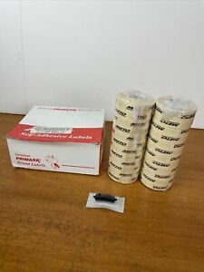 PRIMARK-METO P20 IVORY LABELS NEW 12 ROLLS (1 BOX) WITH INK ROLLER 24000 Labels