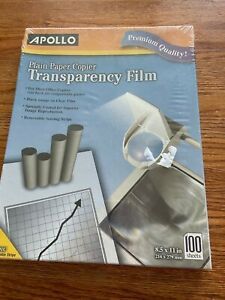 New Apollo Transparency Film 100 Sheets for Plain Paper Copiers  PP201C