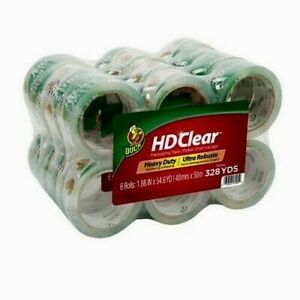 HD Clear 1.88 In. x 54.6 Yd. Packing Tape, Clear, 24-Count UV Resistant NEW