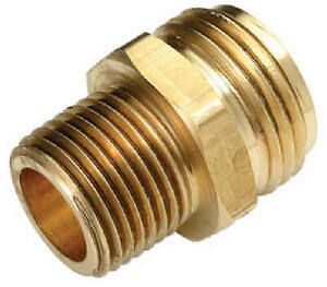 757478-1208 Garden Hose Adapter, Lead-Free Brass, 3/4 MGH x 1/2-In. MIP -