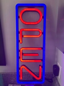 VERTICAL LED Neon Light OPEN Business SIGN for Bar Restaurant On/OFF