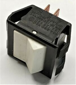 1 NOS Carling White Rocker Switch DPST Snap In  15A/125, 10A/250VAC 3/4HP