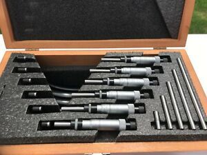 Starrett 436  Outside Micrometer Set with Wood Case and Standards 0-6”