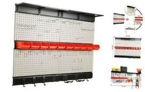 Garage Storage, 48x36 inch Pegboard with Hooks Garage Storage Bins Tool Board
