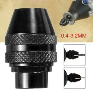 Quick Change Adapter For Rotary Tool 7MM 1X 0.4-3.2mm Black Alloy Drill Bit