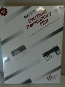 Hewlett Packard Overhead Transparency Film 50 Sheets NIP 8.5x11 HP7090 7475 7550