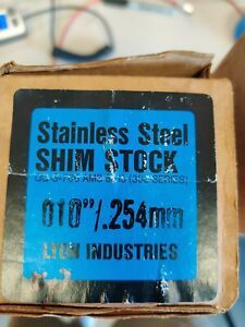 LYON Industries QQ-S-766 Stainless Steel Shim Stock .010&#034; X 12&#034; X 50&#034; - NIB