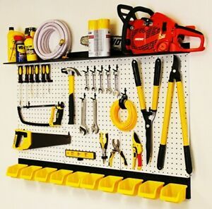 WALLPEG Garage Organizer Kit 96&#034;x26&#034; Pegboard Panels, Bins, Peg Hooks, Shelves