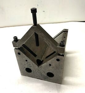 MACHINIST Threaded V-BLOCK - 6&#034;x5&#034;x4&#034; - Precision Ground - Heavy Duty - NICE