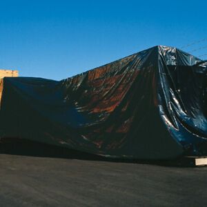 10 x 100 Feet Poly Sheeting, Black, 4 Mil Moisture and Dust Barrier, 1 Roll