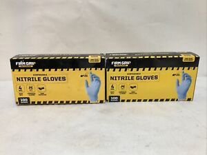 Lot Of (2) Firm Grip Disposable Nitrile Gloves 100 Count ~ One Size Fits Most