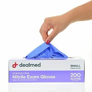 Dealmed Medical Exam Gloves – 200 Count Small Nitrile Gloves Disposable Glove...