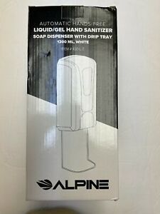 Alpine Industries 1200 ml Automatic Gel Hand Soap Dispenser With Drip Tray White