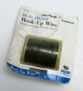 Radio Shack Hookup Wire, 60&#039; Roll, Solid 18 Gauge Copper 300v, 278-1217, Read