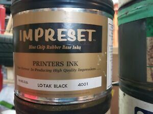 New 5lb. can Impreset Rubber Based Lo-Tak Black 4001 Printing Ink