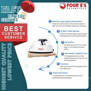 Four E&#039;s Lab Benchtop Centrifuge w/ 5400RPM Low Noise 2 Rotors for 6 x 2.0/1.5ml