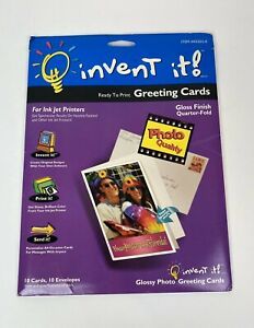 18 Invent It Greeting Cards Matte Finish 1/4 Fold NIP For Ink Jet Printers