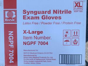 Basic Synguard Nitrile Exam Gloves, Case of 1,000, Size: XL
