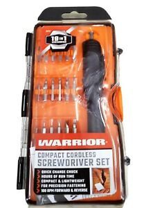 Warrior 19-In-1 Cordless Screwdriver Set Compact For Computers Electronics Work