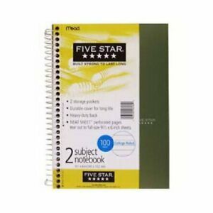 Mead 06180 100 Count - White Paper 5 Star Wire Bound Notebook