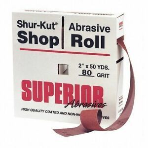SUPERIOR ABRASIVES 40038 Shop Roll,1&#034;x50 yd.,A/O,Grit Crocus