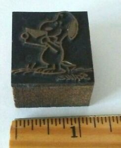 Vintage Charles Schulz Signed Snoopy Printing Letterpress Printers Block