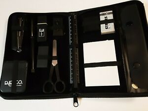 Vintage Enesco Designed Giftware Desk Accessory Set Black Case All Original