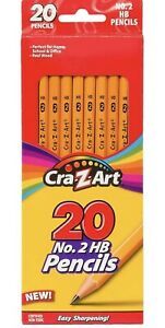 Cra-z-art no. 2 HB pencils 20pk real wood, certified Non-toxic easy sharpening