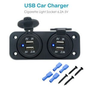 Dual USB Car Cigarette Lighter Socket Splitter Power Adapter Charger Outlet 12V