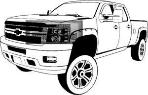Lifted Chevy Truck Clipart-Vector DXF SVG EPS AI PNG Graphic