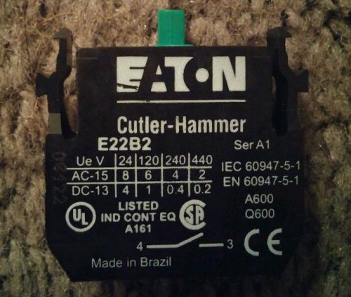 New Cutler Hammer E22B2 Contact Cartridge Block 1 NO 600 VAC 10 A 600 Vdc 2.5 A