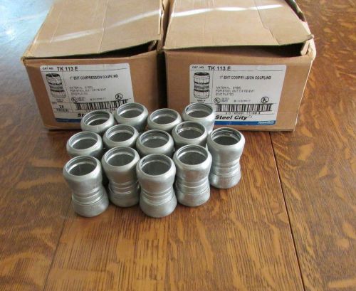 (63) 1&#034; emtcompression couplings thomas &amp; betts tk 113 e (2) contractor packs for sale