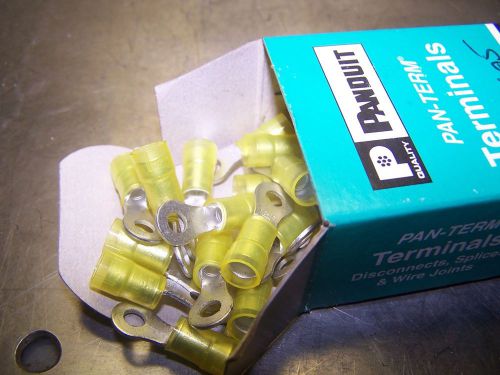 (50 ) new pan-term pn10-8r-l wire 14-10 ring terminal stud size 8 box of 50 for sale