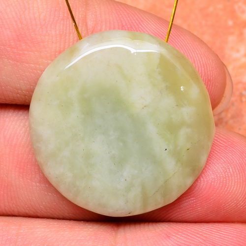 Fabulous! round natural new jade gemstone button 25x25x8mm for sale
