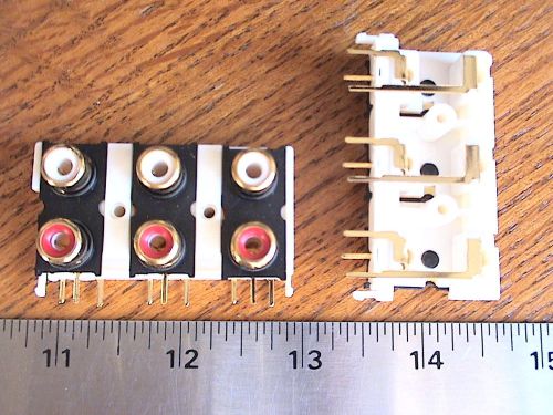 Lot 24pcs RCA Audio Jack 2x3 Right Angle PCB/  Panel Mount Gold Plated
