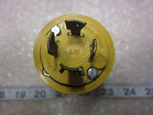 Ge general electric 20a 250v 3? hubbell 2421 style locking plug l15-20p, used for sale
