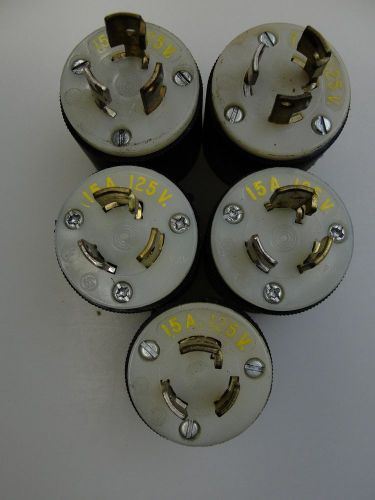 Hubbell HBL 4720C Twist-Lock plug 15A 125V,15 amp 125 volt &#034;LOT OF 5&#034;