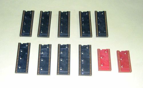 Augat.  9 pcs 40 pin socket + 2 pcs 28 pin socket gold plated machined pins nos for sale