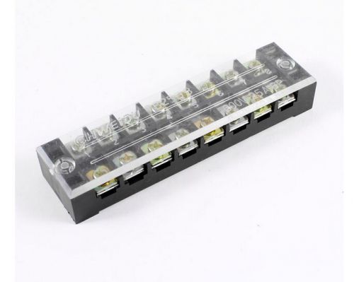 600V 25A Dual Rows 8P 8 Positions Covered Barrier Screw Terminal Block
