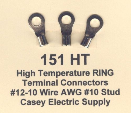 100 high temperature ring terminal connector 12-10 wire awg #10 stud 900°f molex for sale