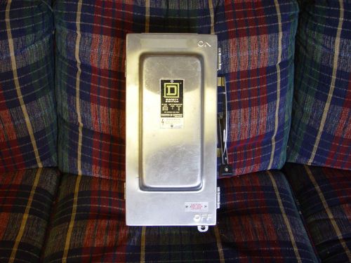 Square d stainless steel safety switch 60a, 600v, cat# hu362ds disconnect for sale